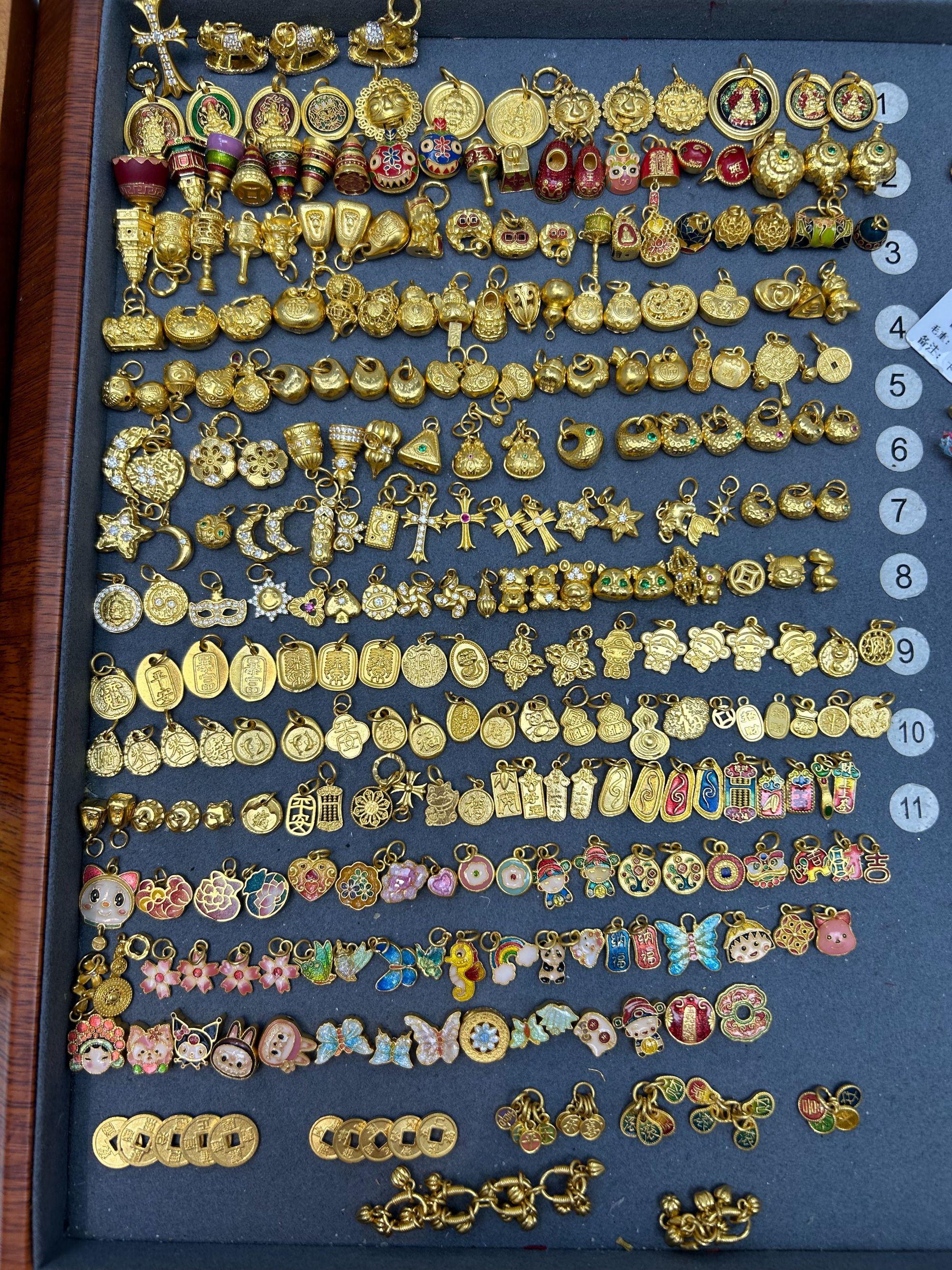 直播专用 （琴琴）足金999高温烧蓝 0工费 多样性发货发其一