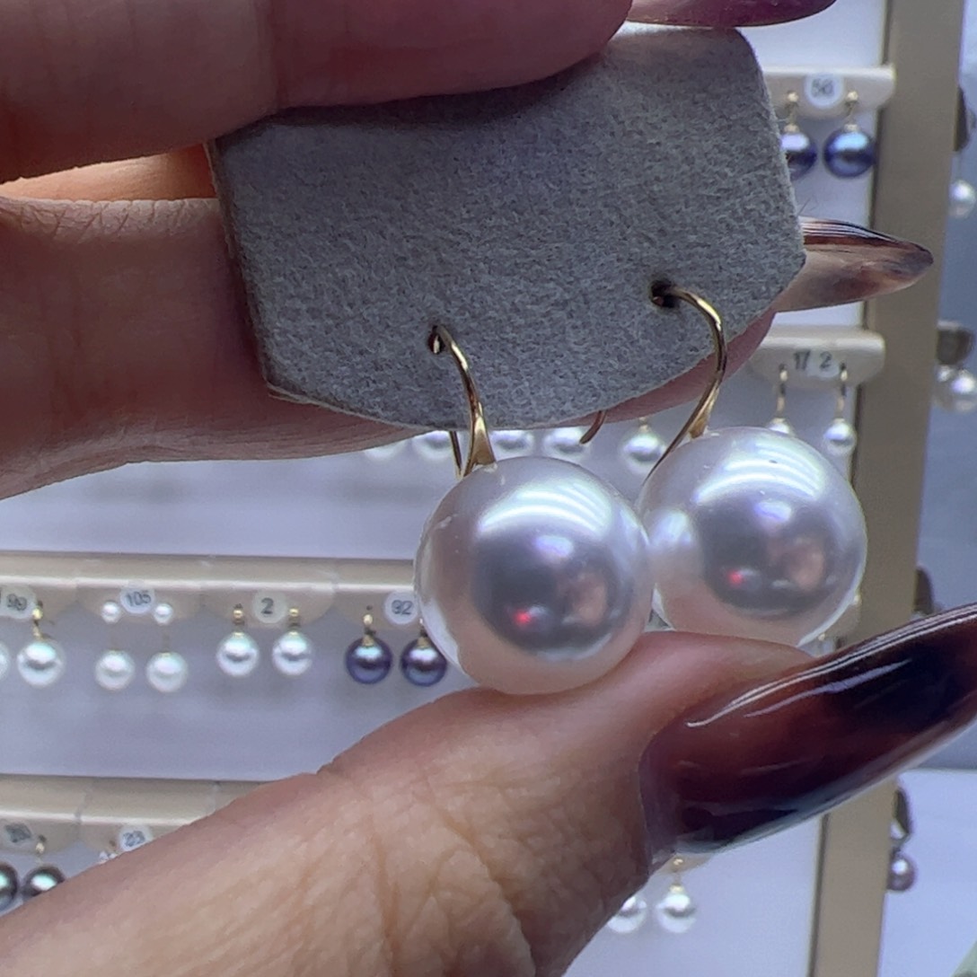 淡水珍珠耳饰18K金镶嵌