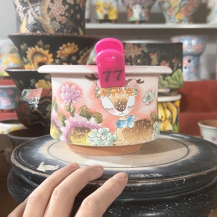 景德镇手绘花盆 满38包邮