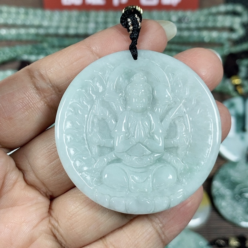 【闪购商品】翡翠颈饰未镶嵌玉吊坠翡翠玉千手观音