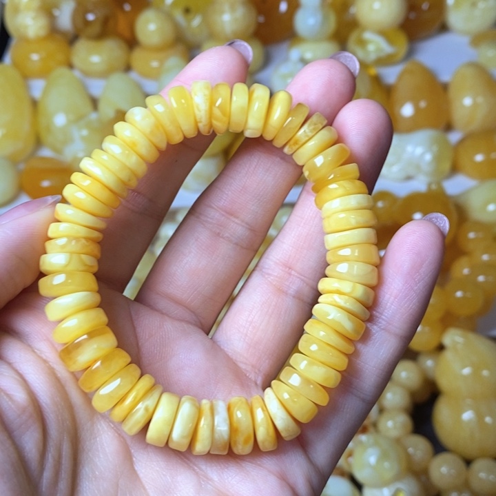 琥珀未镶嵌手链天然无优化琥珀蜜蜡