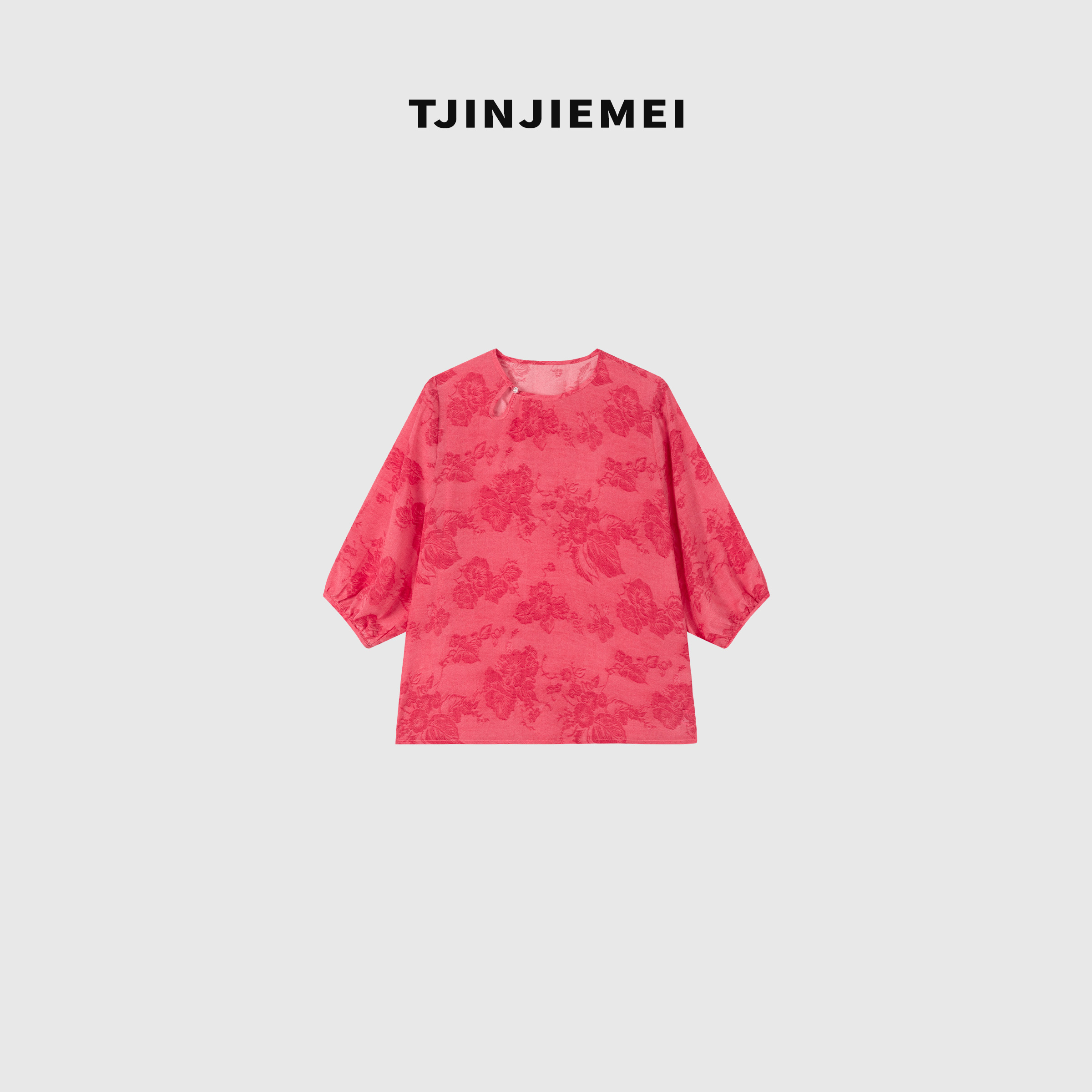 【花间黛】设计感精致百搭气质短袖宽松TX2506-ZT362