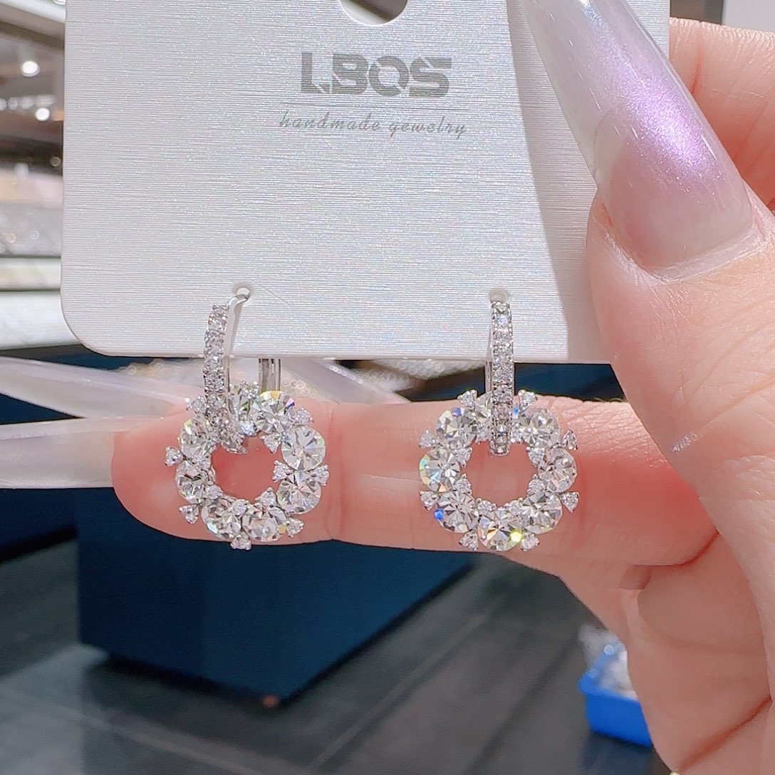 锆石铜合金925银耳环