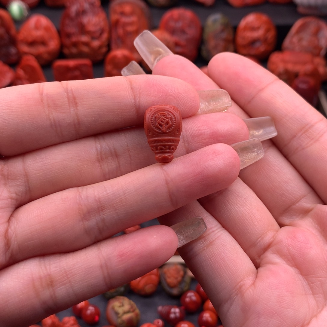 南红玛瑙南红川料精工格桑花三通11mm未镶嵌
