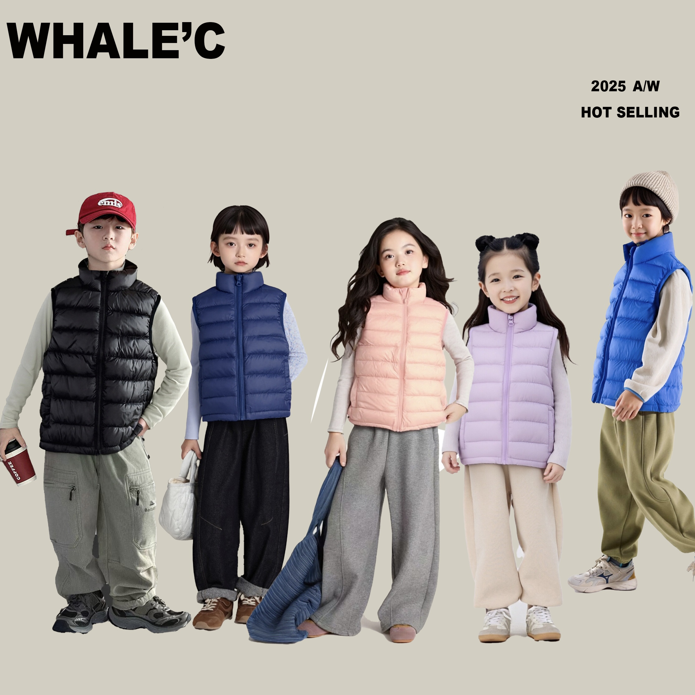 【校服神器】男女童冬装羽绒马甲儿童羽绒背心立领马甲