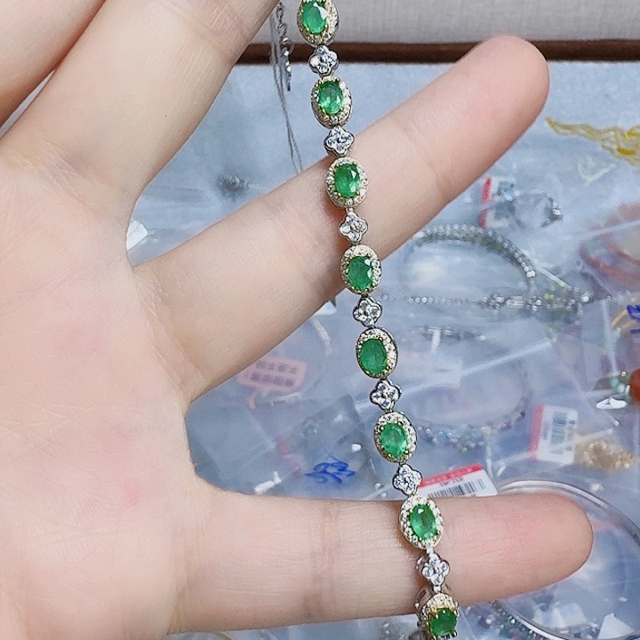 925银合成碳硅石手链都