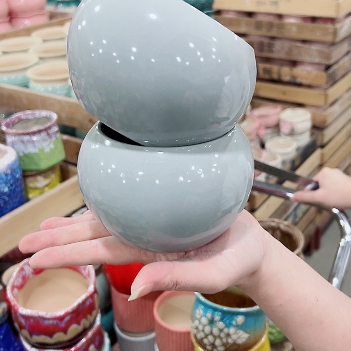 有孔.凑满10元发货多肉陶瓷花盆！