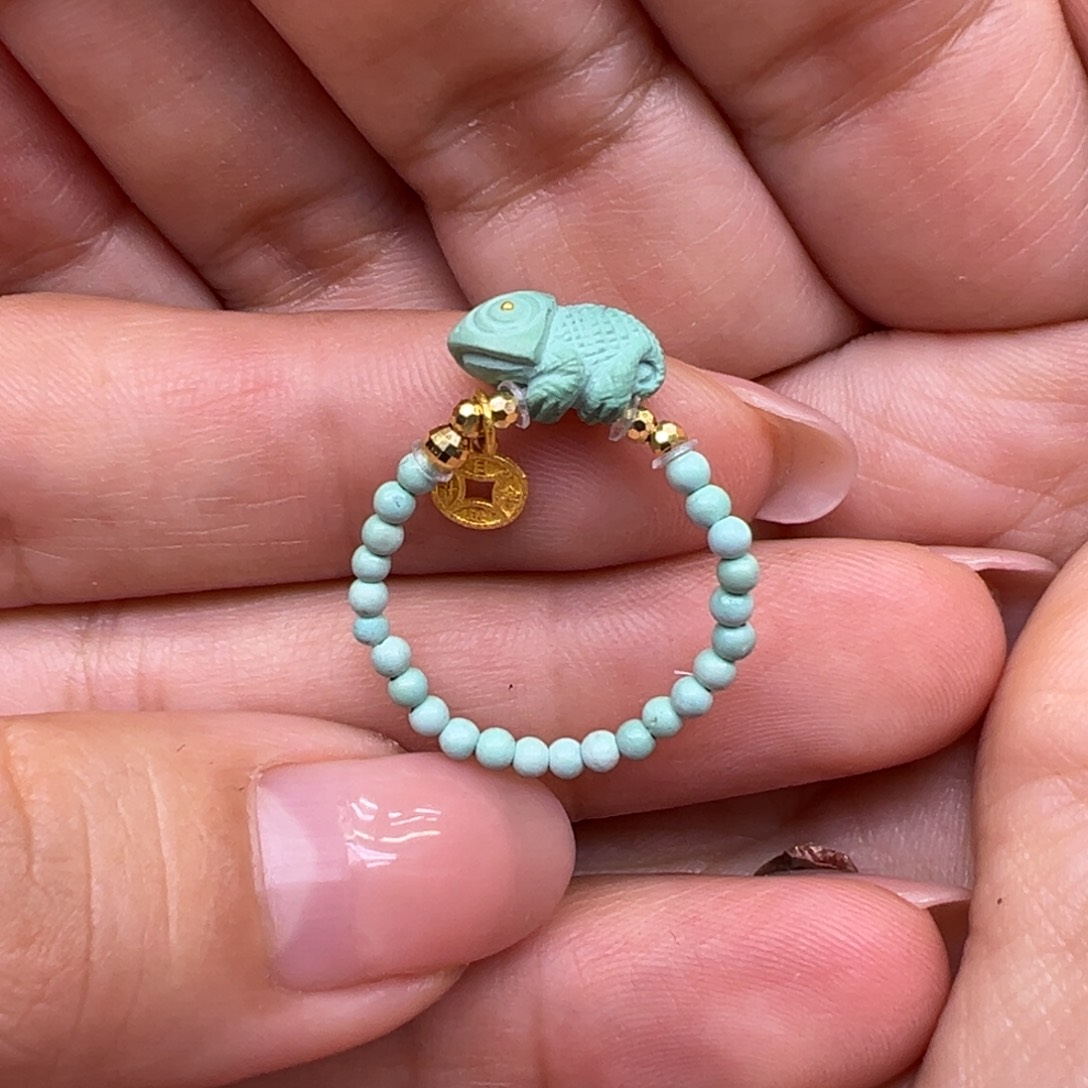 绿松石18K金镶嵌戒指戒指