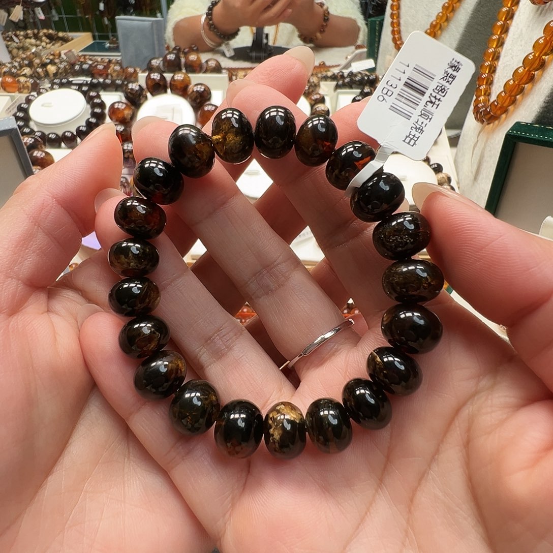 琥珀未镶嵌裸石抚顺琥珀11黑花