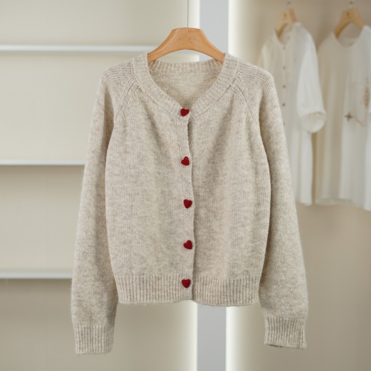 麦迪尚品【达】51213176 秋季时尚含羊毛针织毛衣开衫品牌女装