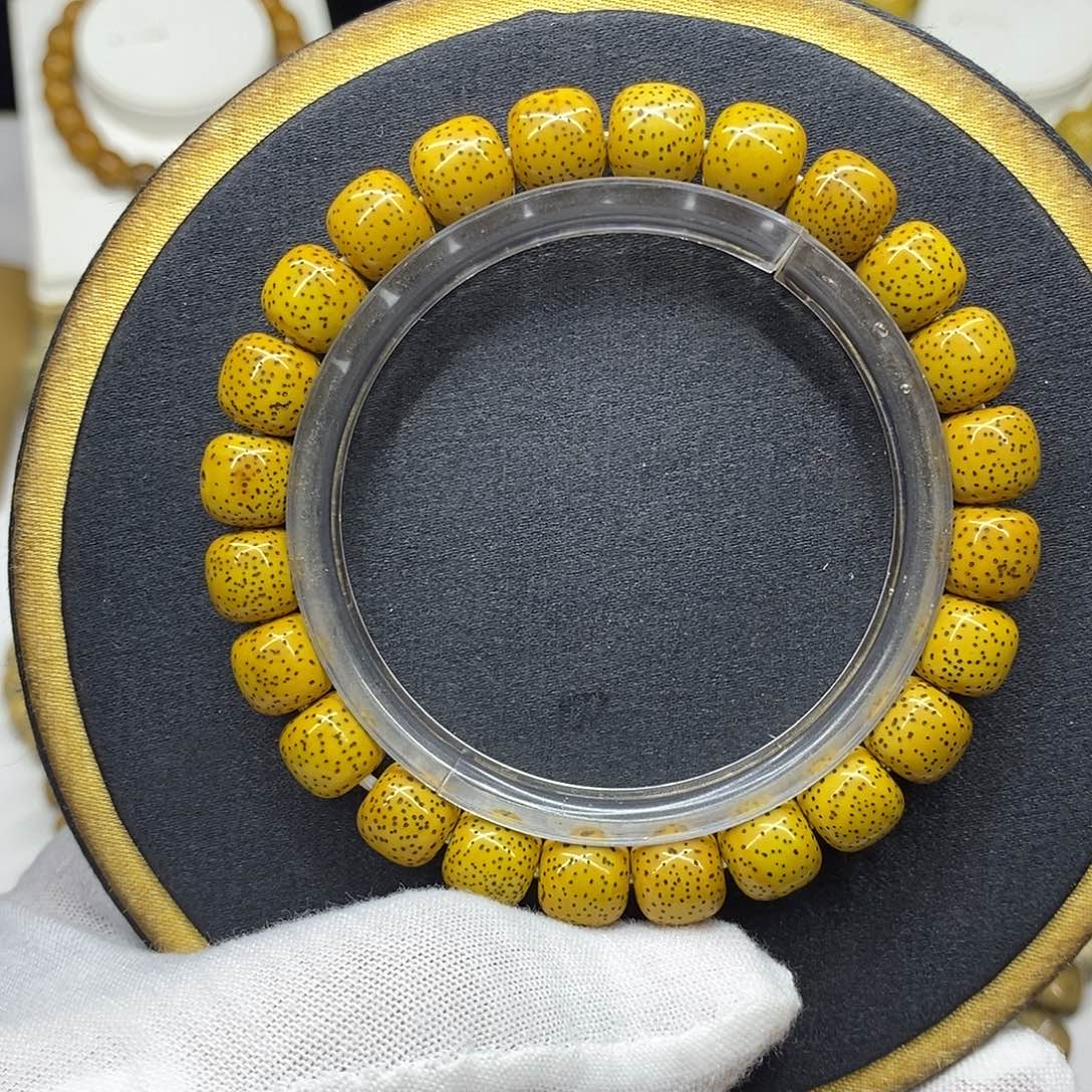 手串星月菩提鸡油黄卡10尺寸