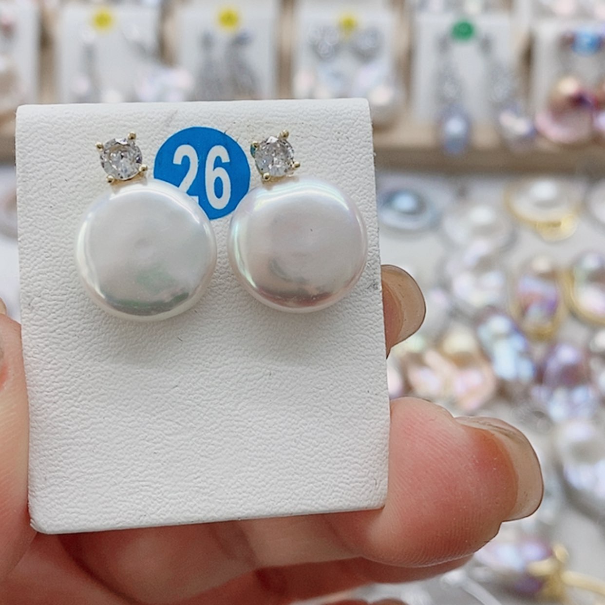 【闪购商品】淡水珍珠耳饰9K金镶嵌