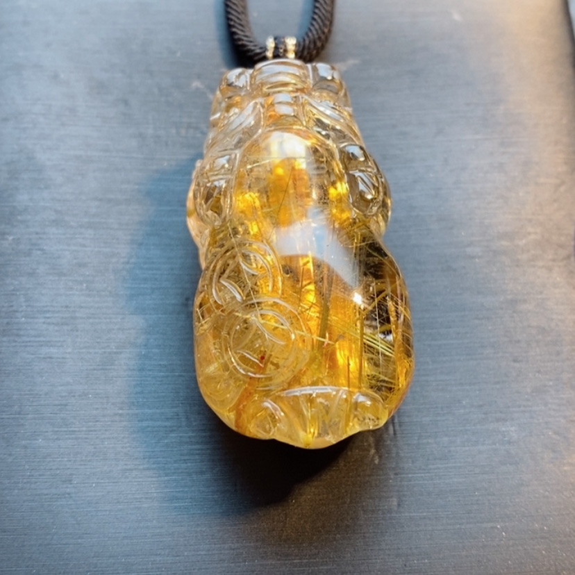 【闪购商品】未镶嵌颈饰水晶天然钛晶貔貅吊坠