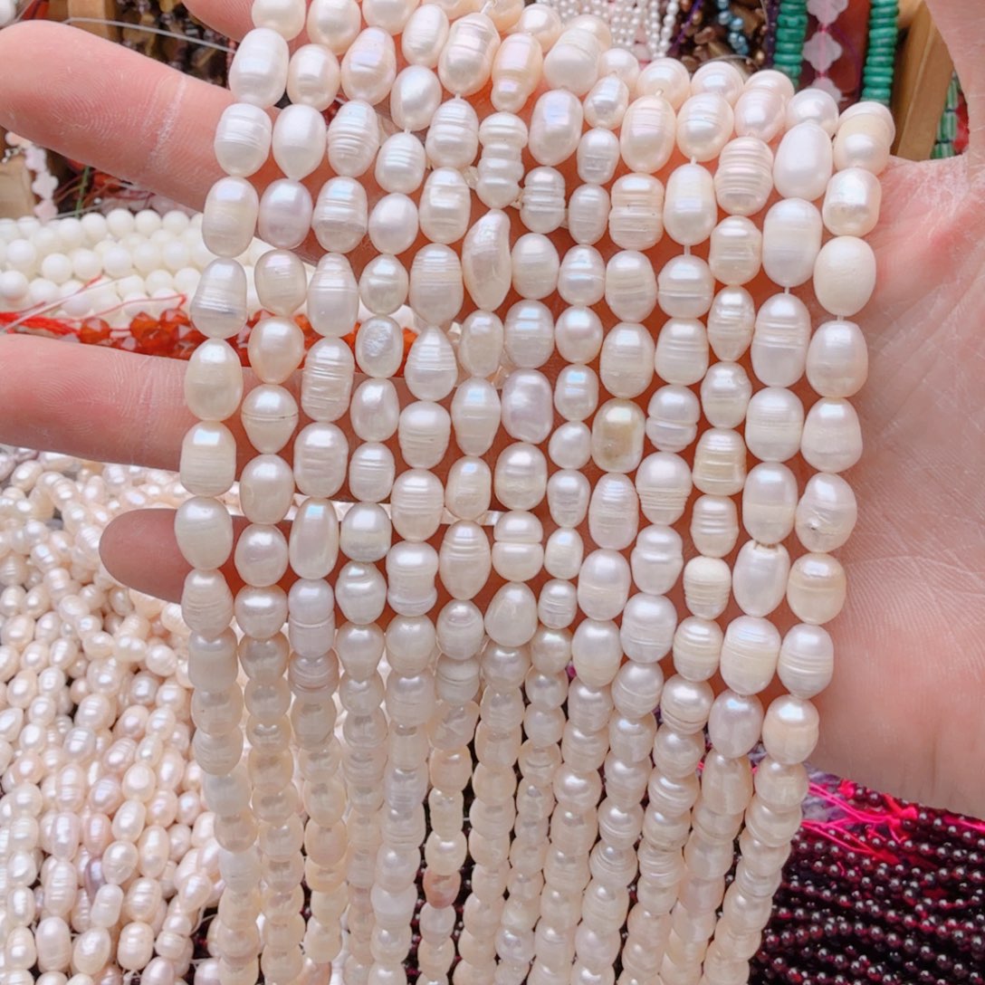 玛瑙/玉髓珠宝半成品未镶嵌珍珠1条卡7*9