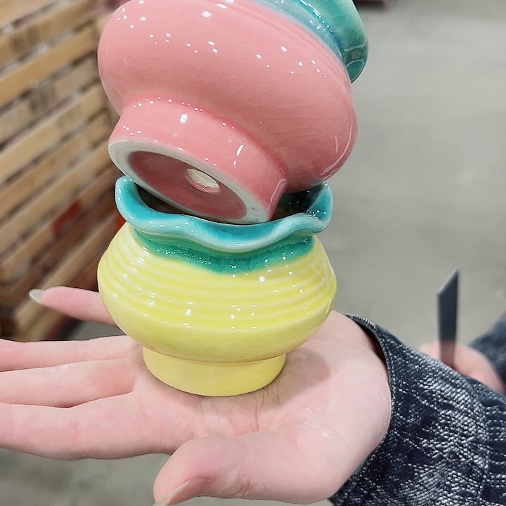 有孔.凑满10元发货多肉陶瓷花盆！