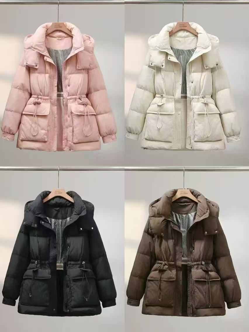 A102#2025新款羽绒服女秋冬短款加厚宽松连帽蓄热内里小个子外套