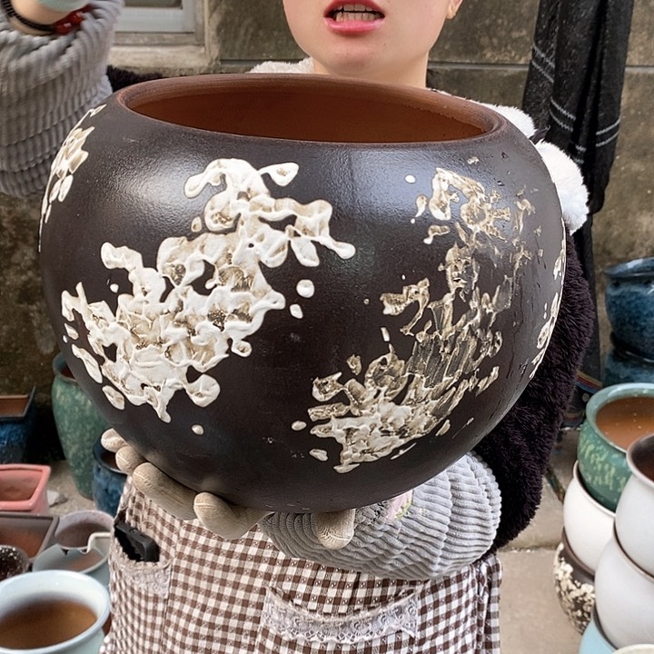 红泥花盆正品口22高24