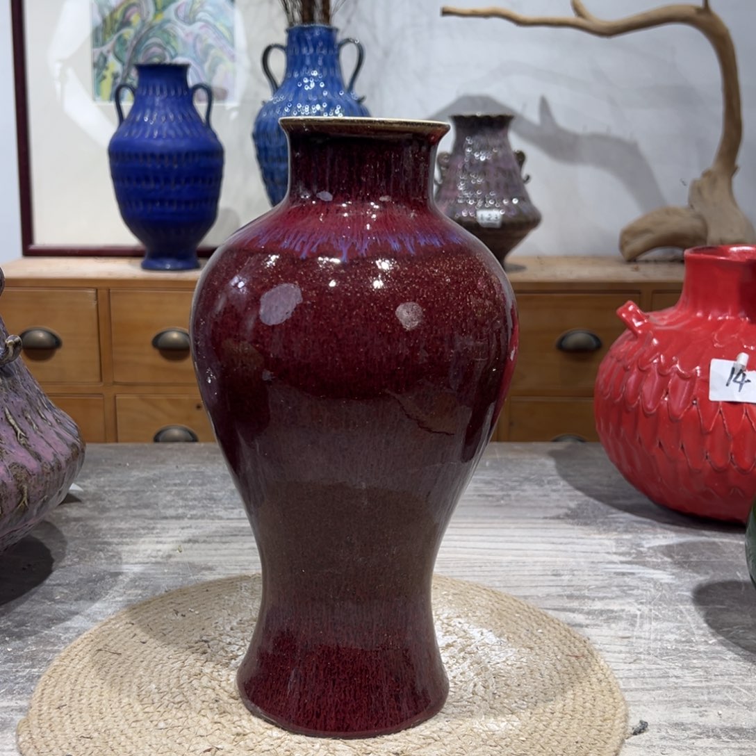 摆件陶瓷花瓶高29口6.5