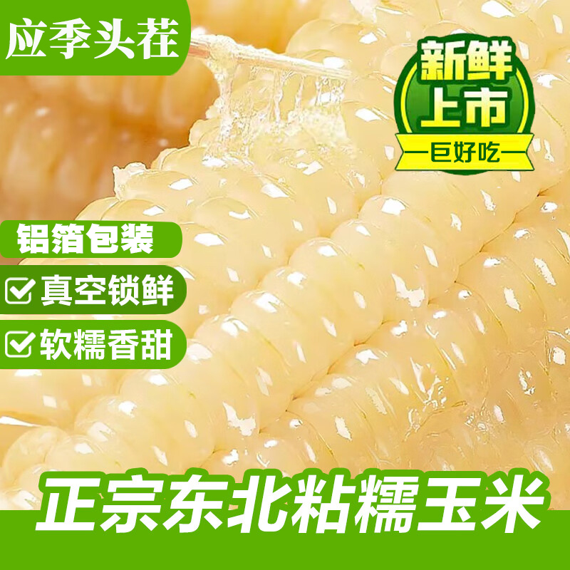 【白糯偏甜】【高端铝箔包装】现摘粘糯玉米东北白甜糯正宗新鲜糯玉米