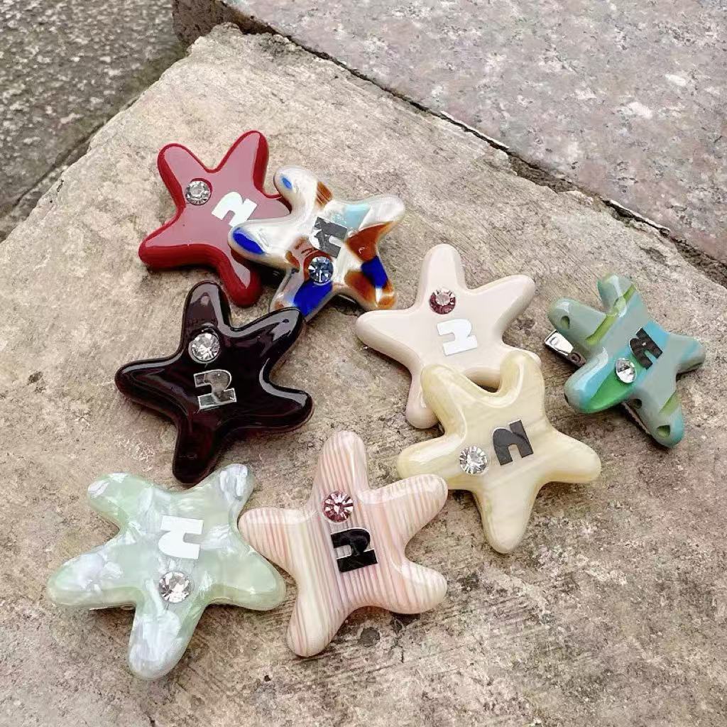 小众设计 五角星彩色糖果色系单只发饰45578