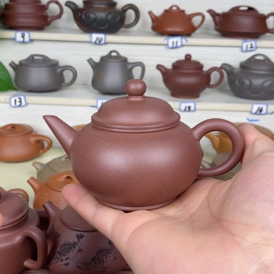 紫砂茶壶风釉羊角山紫泥水平160cc半手工