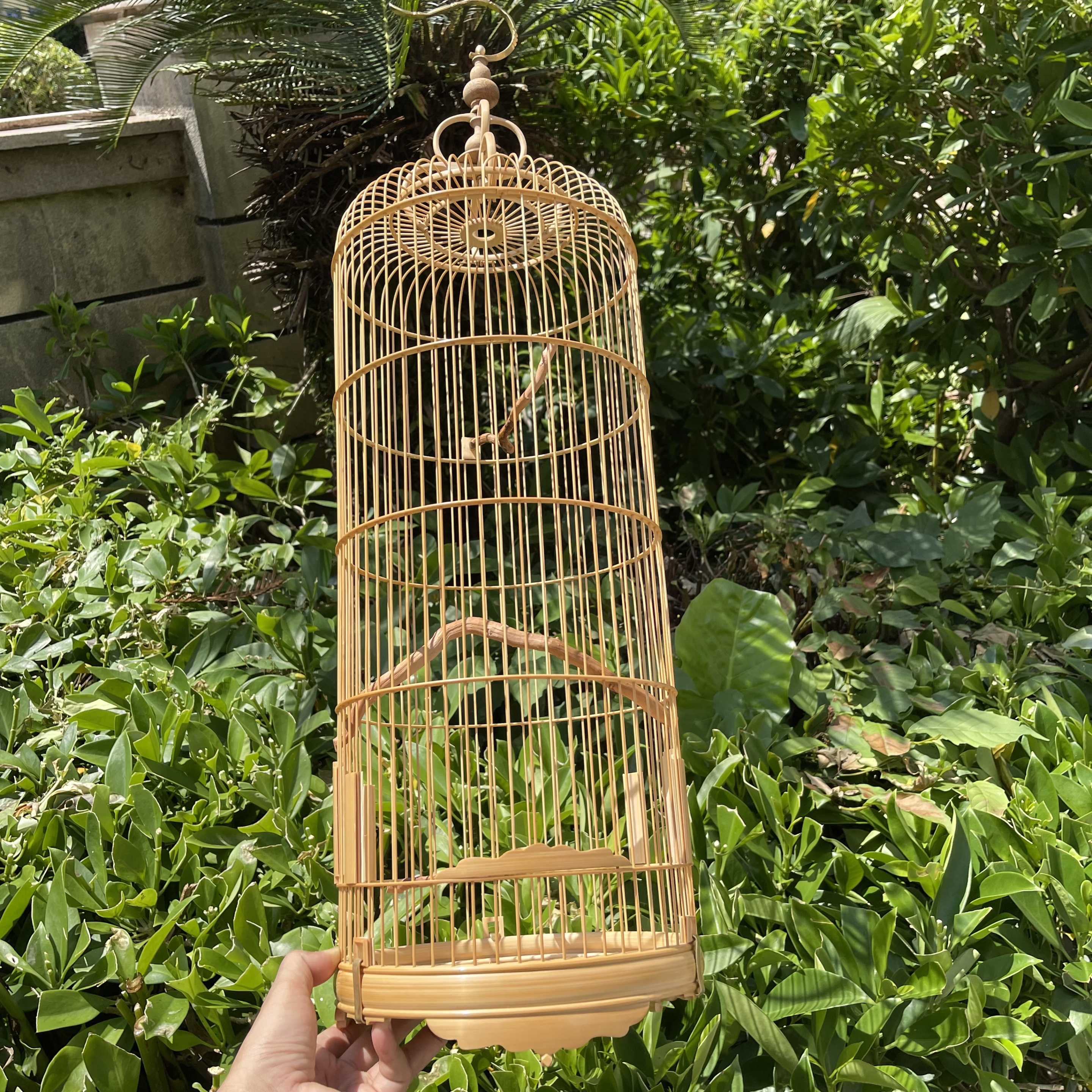 越南太阳鸟绣眼高跳笼加高广式飞笼高档鸟笼身高50直径22厘米全套