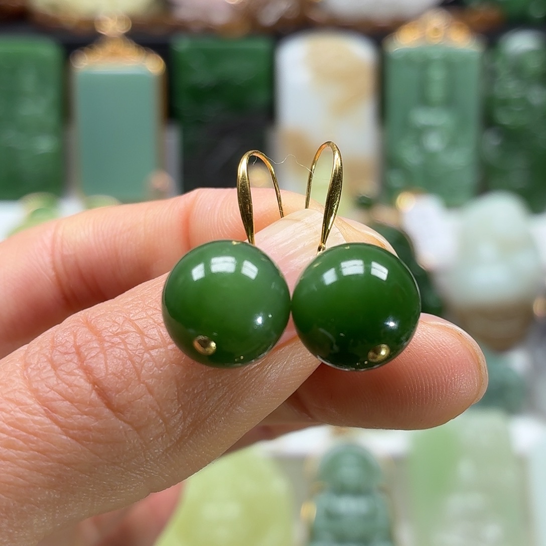 和田玉18K金镶嵌颈饰