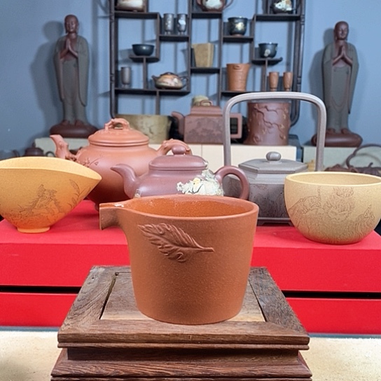 紫砂茶杯树叶公道