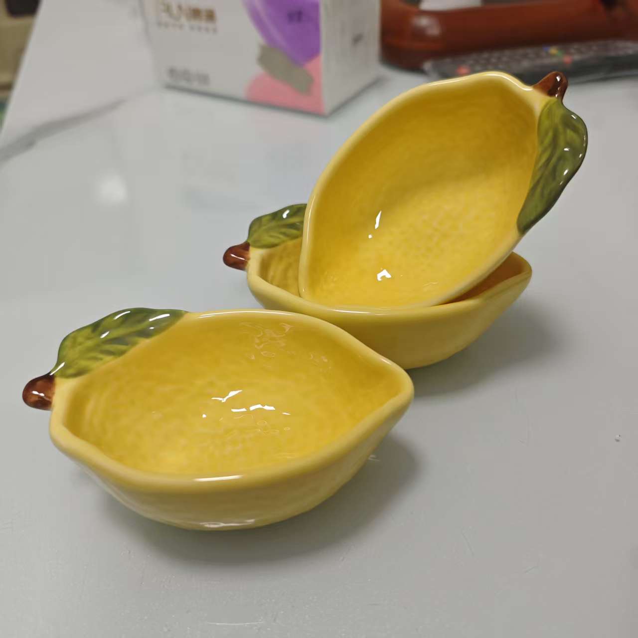 陶瓷柠檬水果碟子零食碟