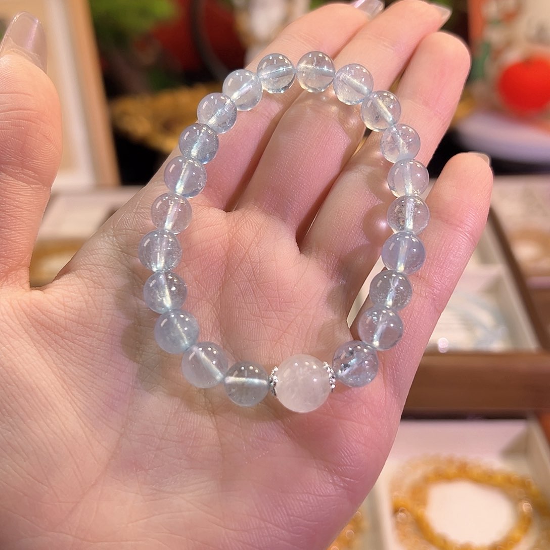 水晶手链未镶嵌海蓝宝