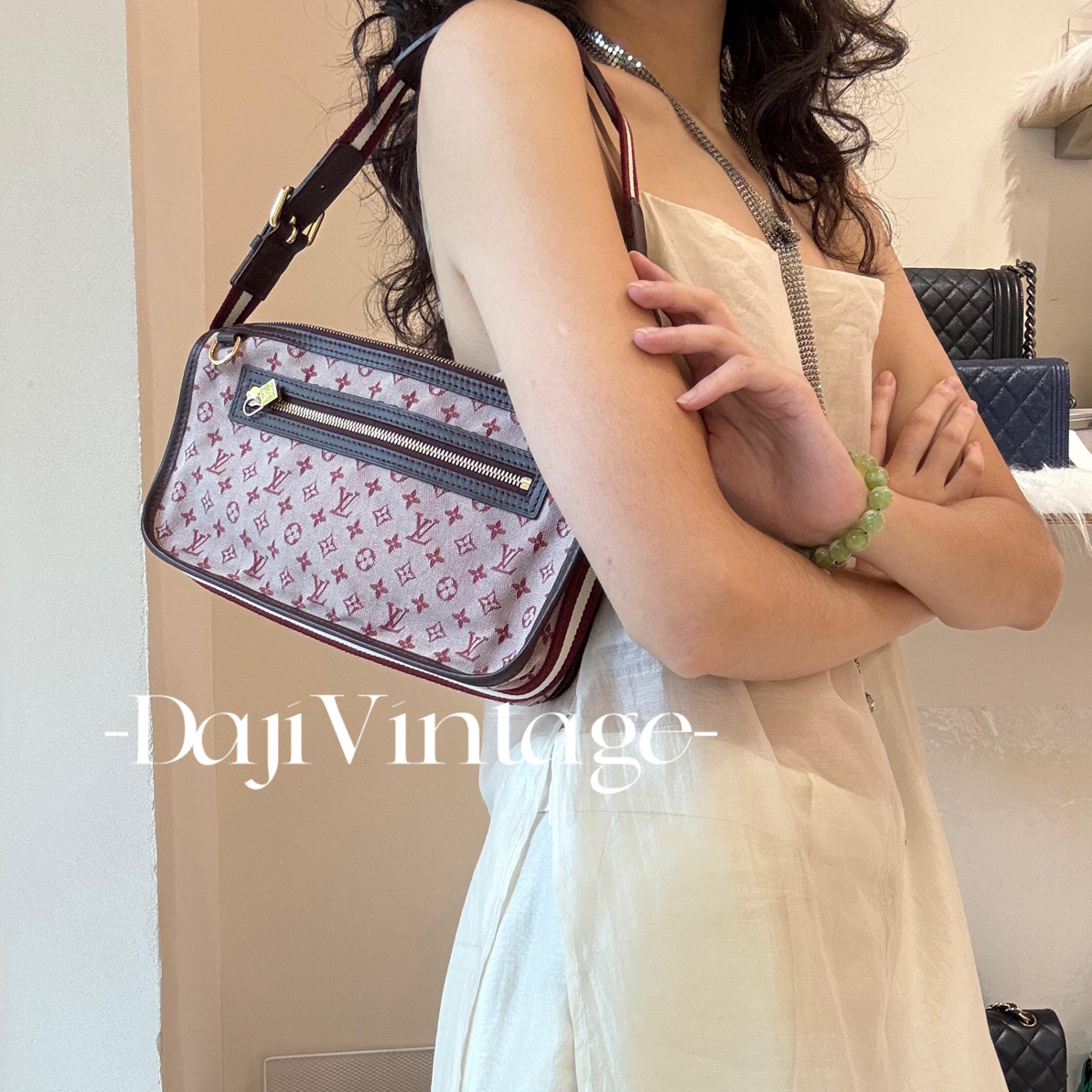 99新 LouisVuitton/路易威登 拆单单拍无效/Lv粉丹宁开口笑单肩包