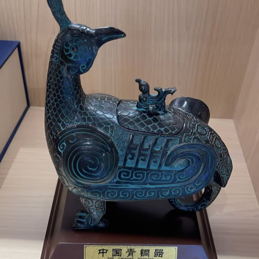 复古晋侯鸟尊，高度20厘米，+底座，家居摆件，博古架