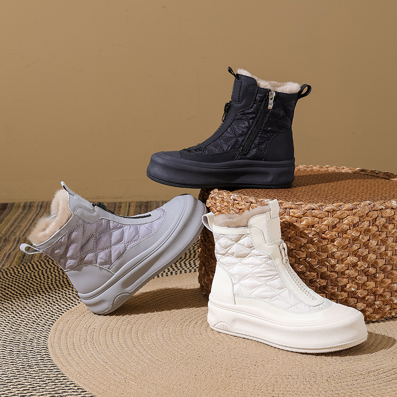 厚底雪地靴女2025秋冬新款加绒保暖棉鞋百搭防滑短靴25399