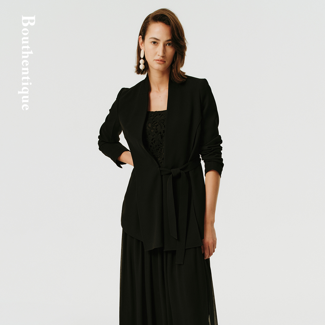 【Susie】Bouthentique高级醋酸面料前搭片设计休闲单西224311J1A01