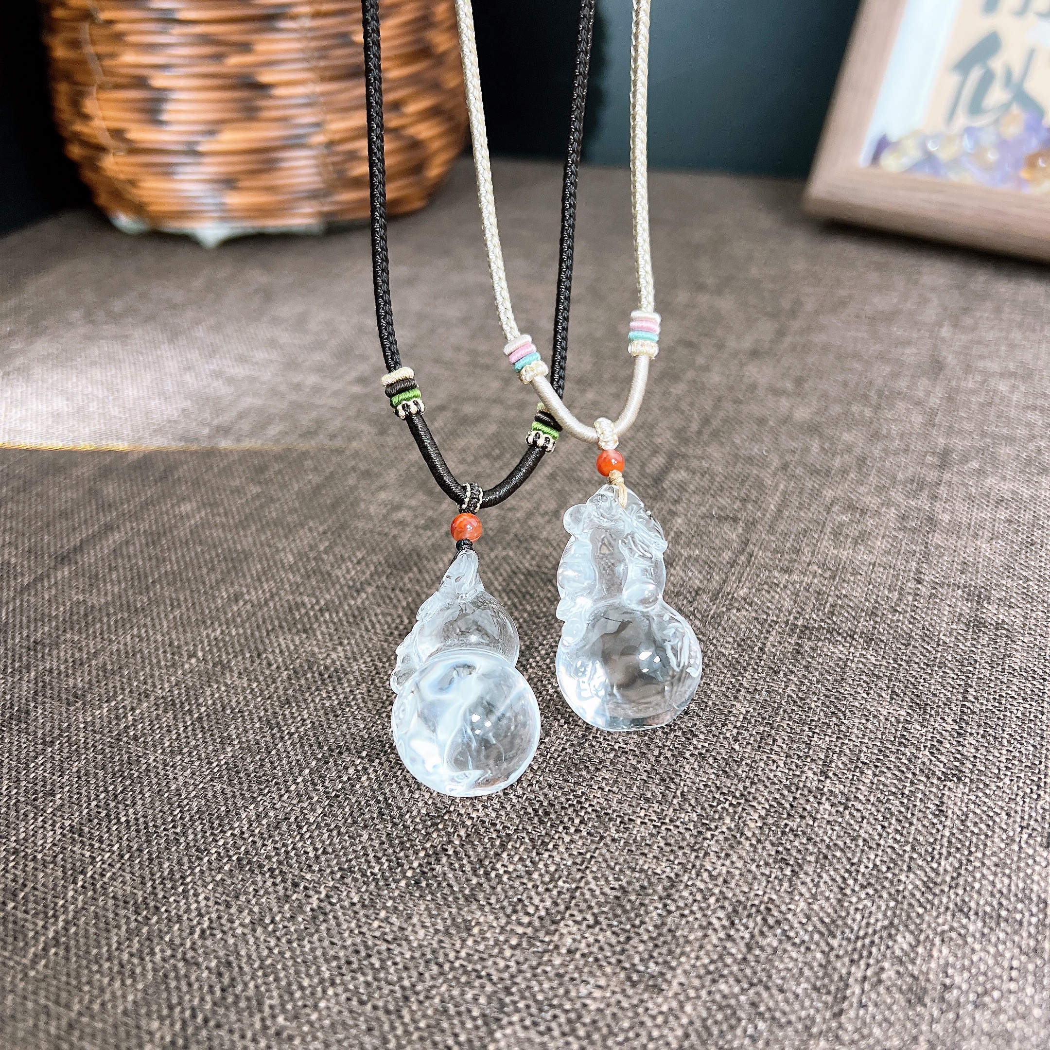 s705天然白水晶葫芦吊坠 项链 多样性发一件