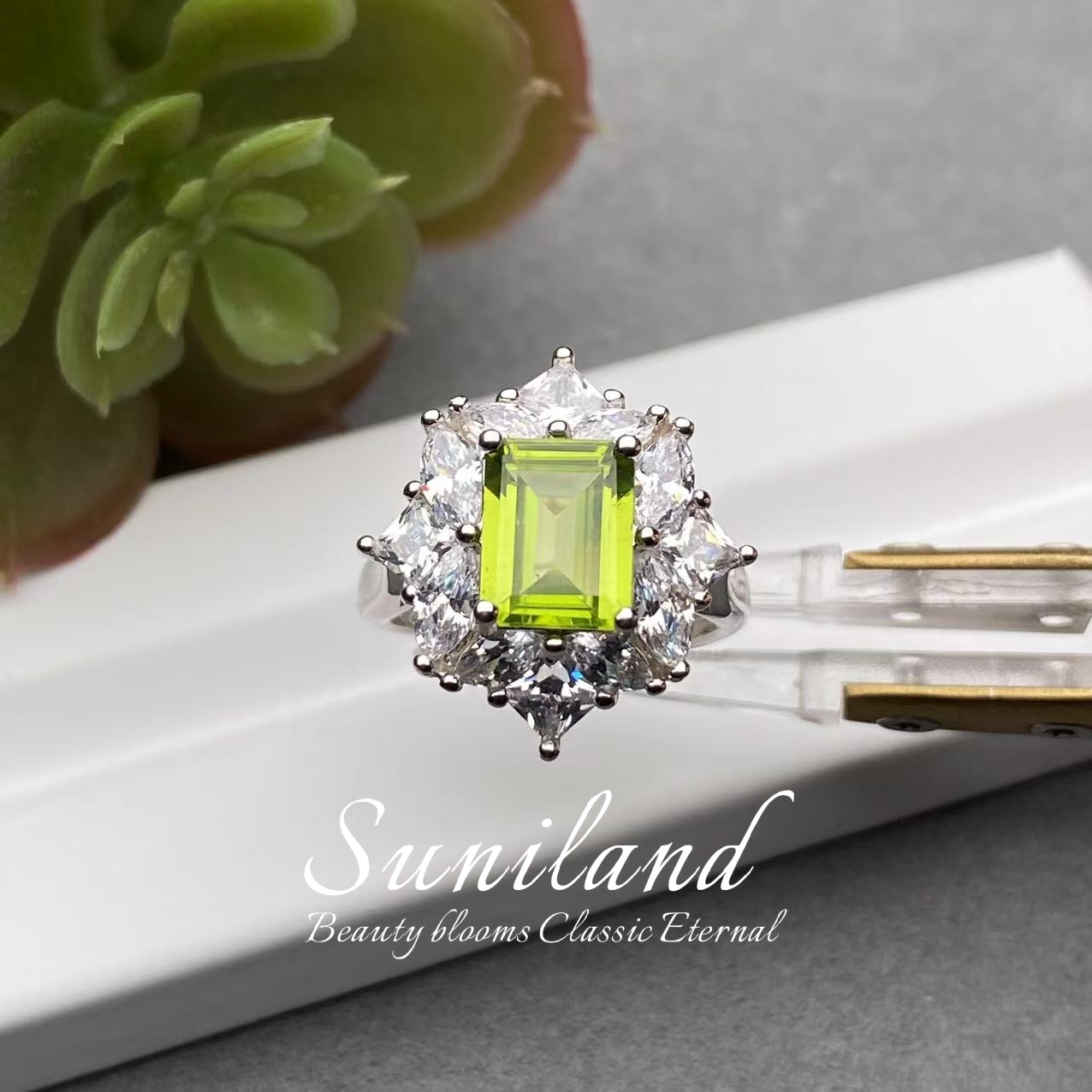 【双11大促】M256-主石2.3ct橄榄石S925银戒指