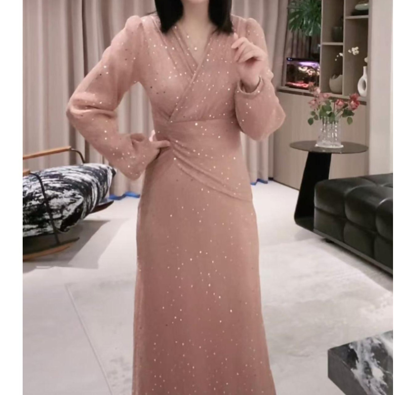 【加绒】轻奢高级感气质显瘦女人味高级感连衣裙YF1017
