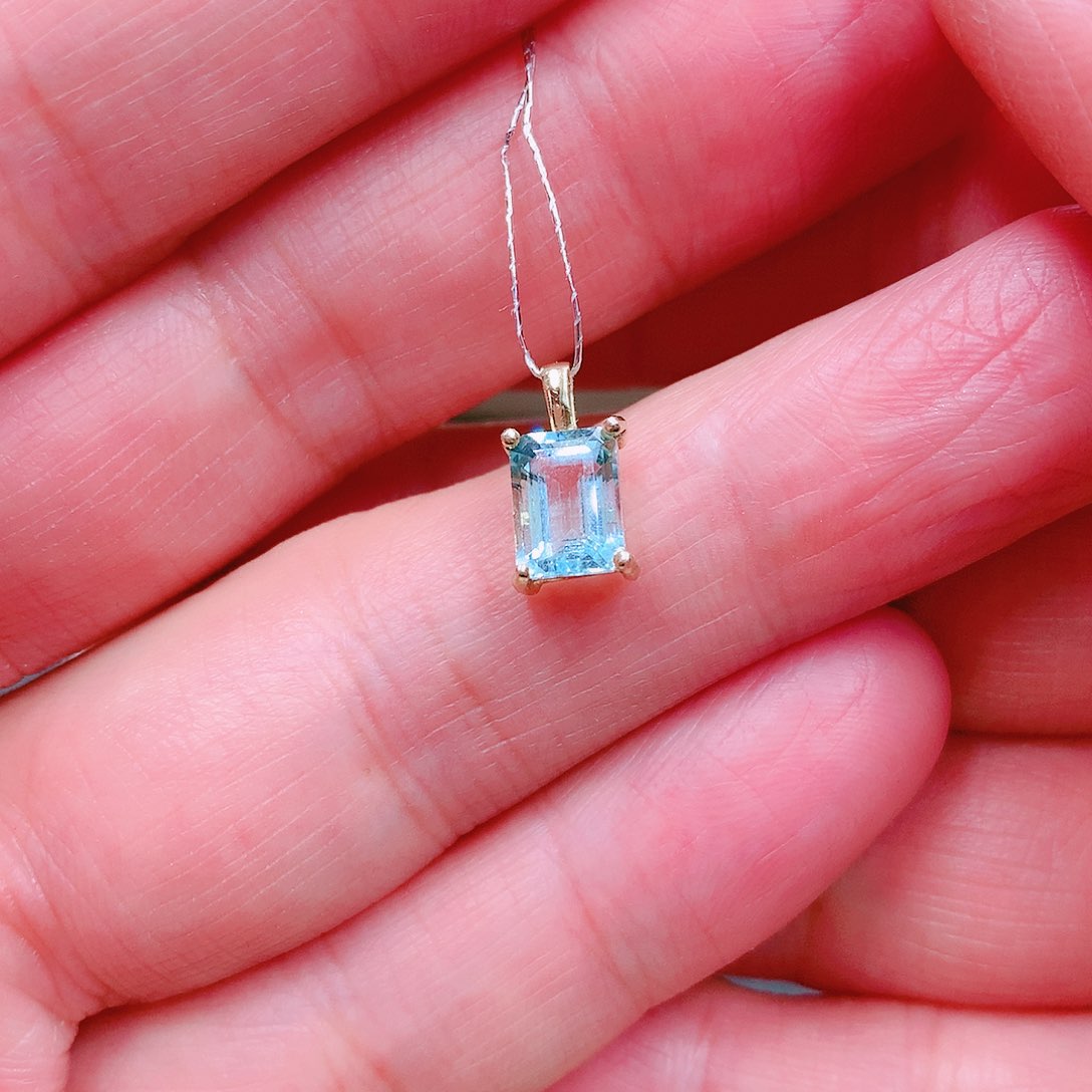 海蓝宝石吊坠(不含链)银S925镶嵌