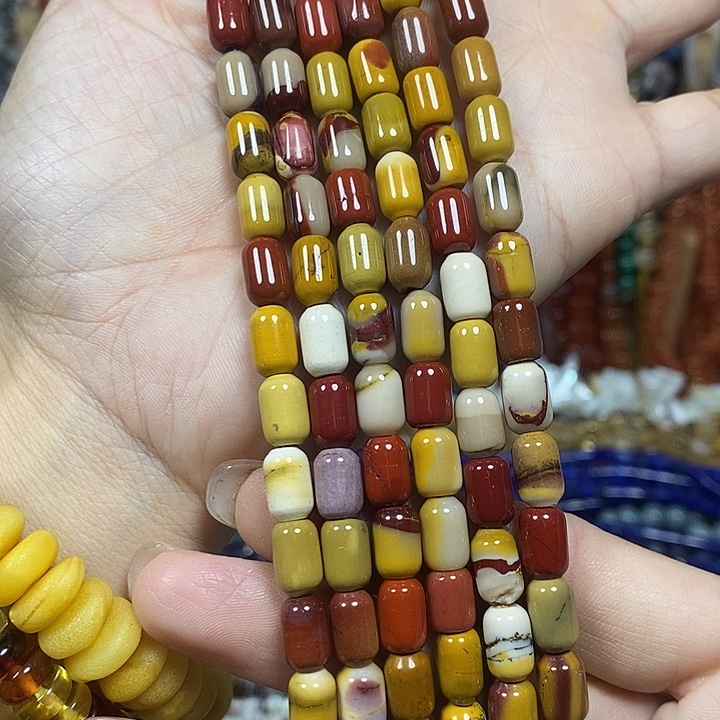 玛瑙/玉髓未镶嵌珠宝半成品天然蛋黄石卡6*9mm短条