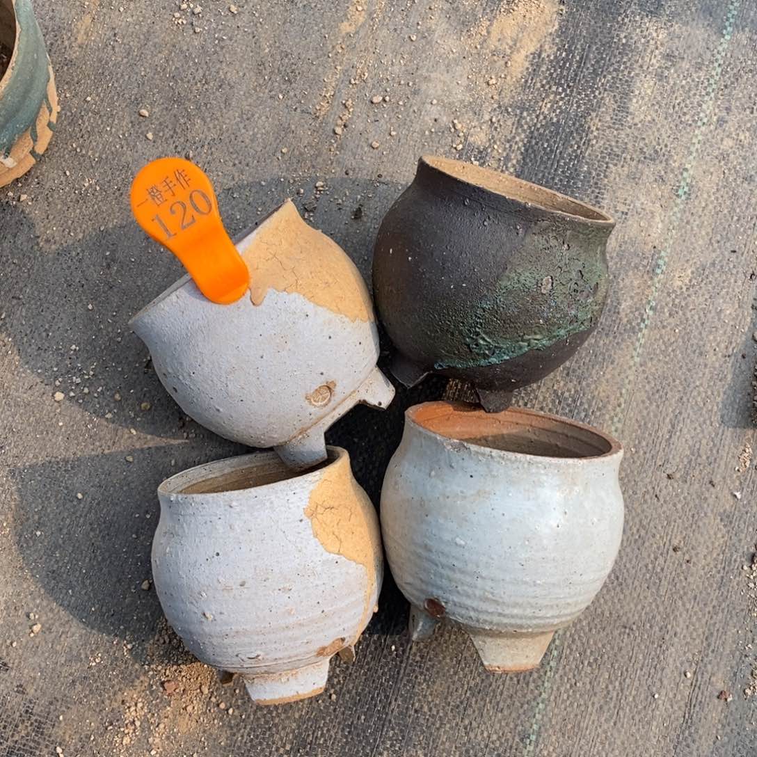 红陶120瑕疵二手盆四个一组