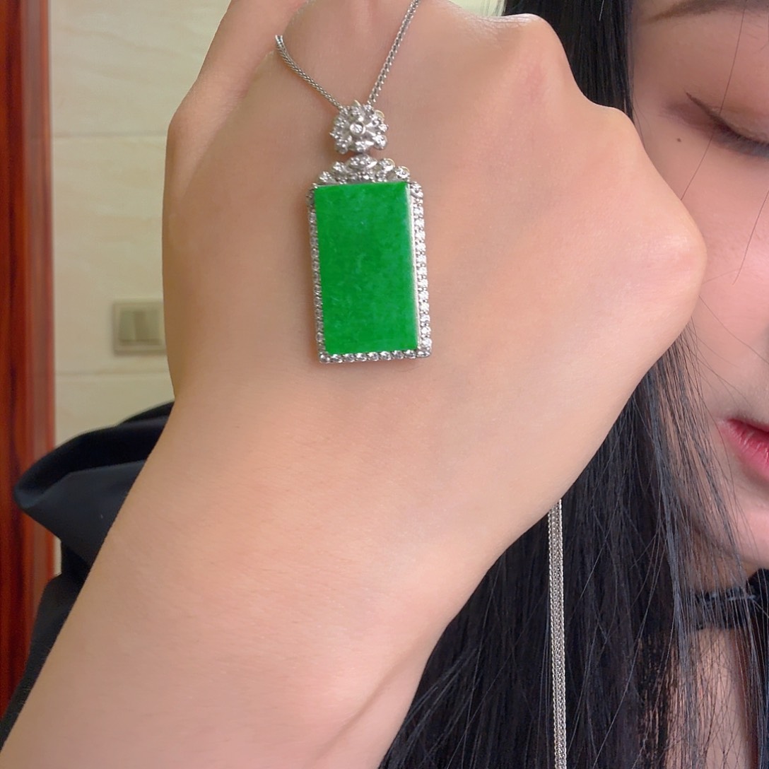 翡翠银S925镶嵌吊坠(不含链)吊坠