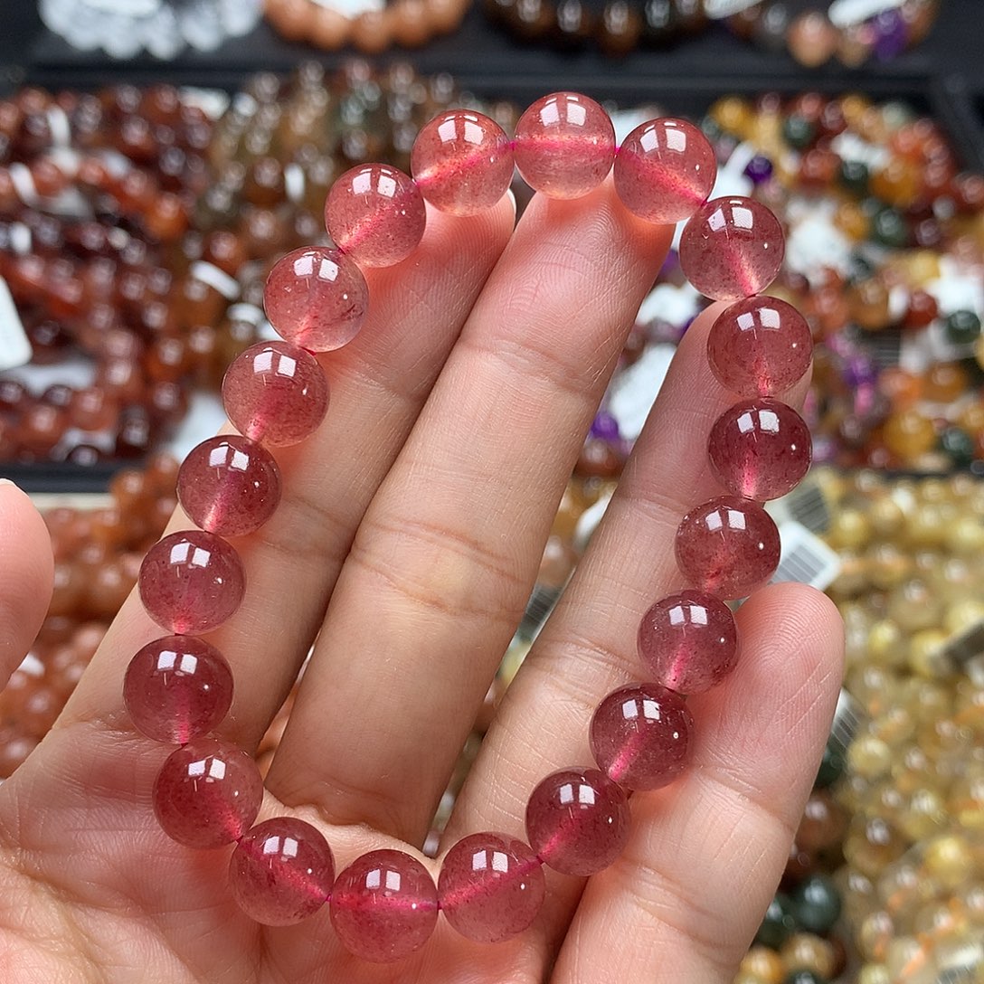 水晶手链未镶嵌草莓晶9mm