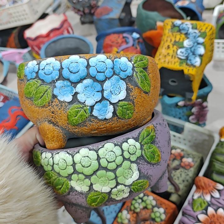 陶吸水透气的白陶花盆凑满12发货