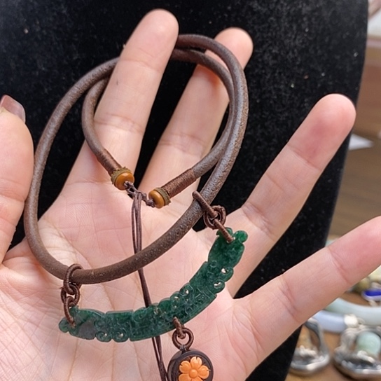 靓***”银S925镶嵌手串翡翠030