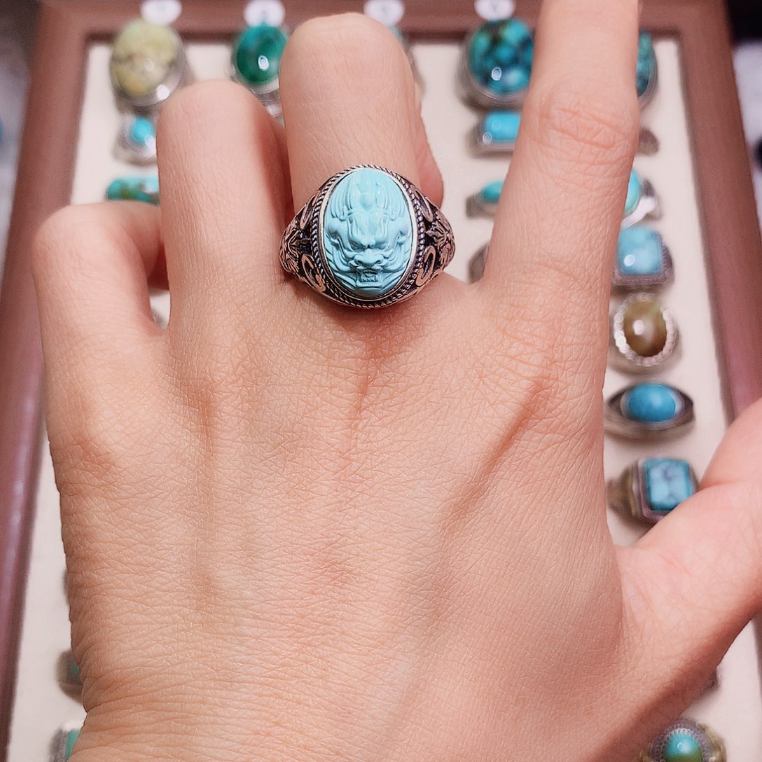 绿松石银S925镶嵌颈饰