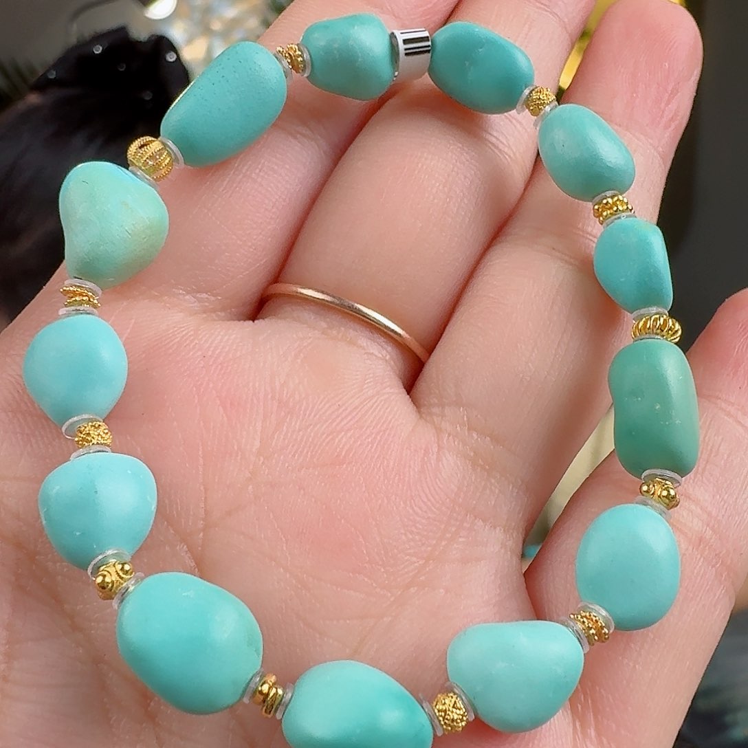 绿松石珠宝奇石18K金镶嵌