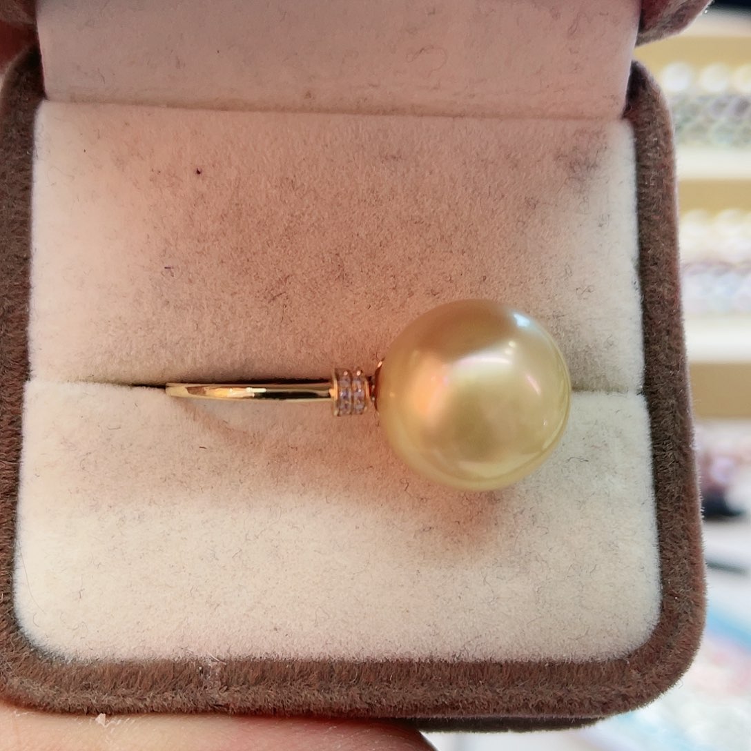 海水珍珠戒指18K金镶嵌
