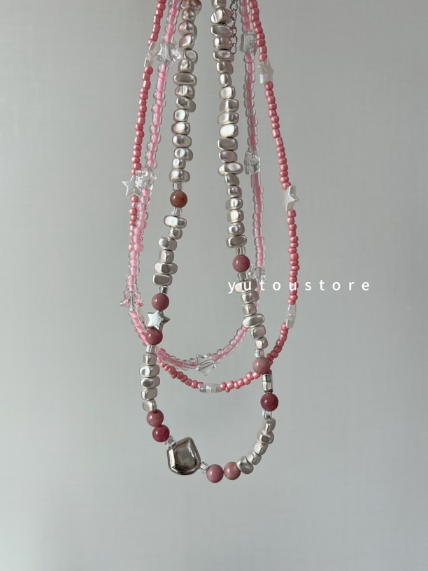 钛钢树脂项链 原创手作串珠项链少女心可爱ins风甜美手工项链