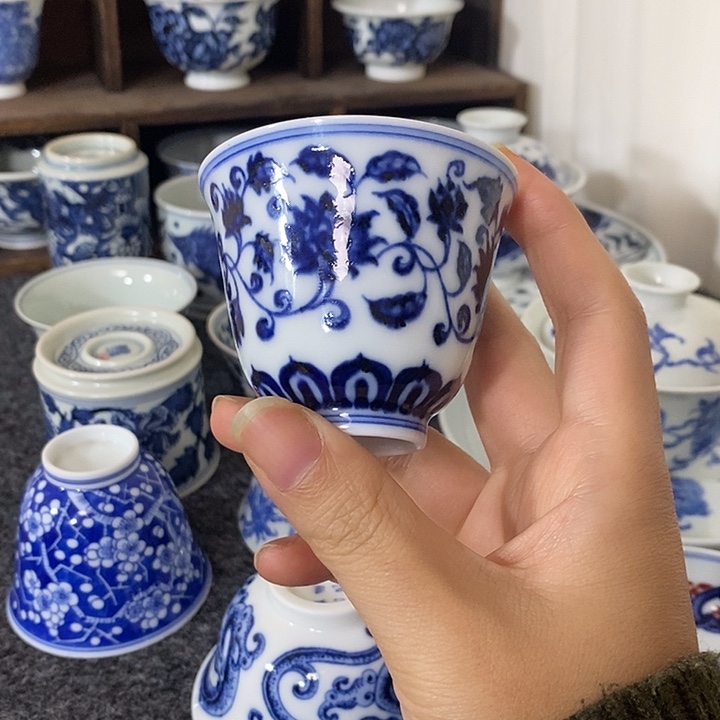 瓷【福利】缠枝莲铃铛杯