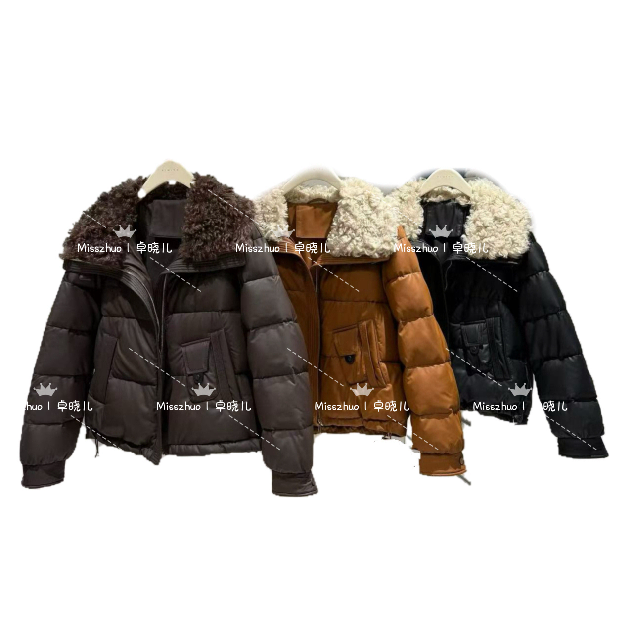 Miss zhuo｜25617卓晓儿 翻领毛毛皮衣外套羽羽外套秋冬时尚百搭
